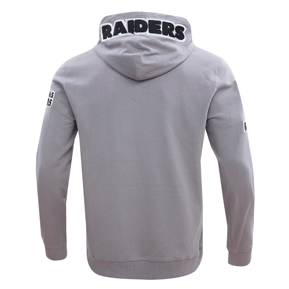 Pro Standard Men Las Vegas Raiders Classic Chenille Double Knit Pullover Hoodie - Gray product image 2, provided for visual