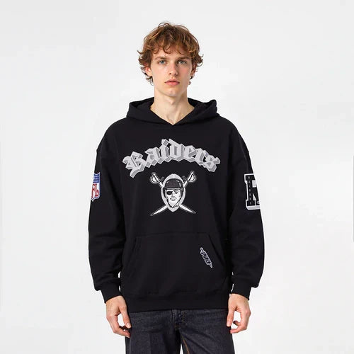 Pro Standard 'Las Vegas Raiders Best Of' Drop Shoulder Hoodie -Black product image 1, provided for visual reference and