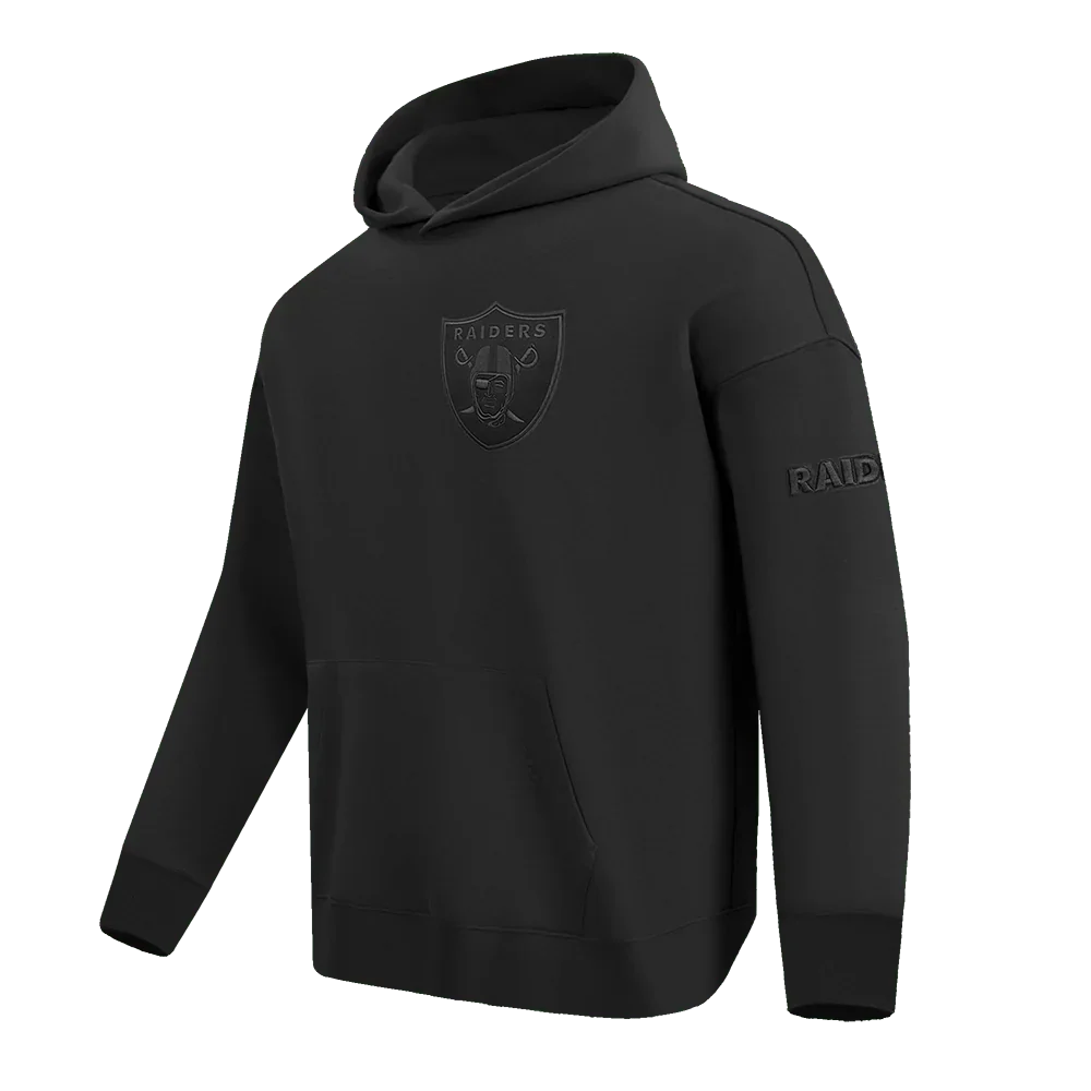 Pro Standard Las Vegas Raiders Neutral Drop Shoulder Fleece Pullover Hoodie- Black product image 3, provided for visual