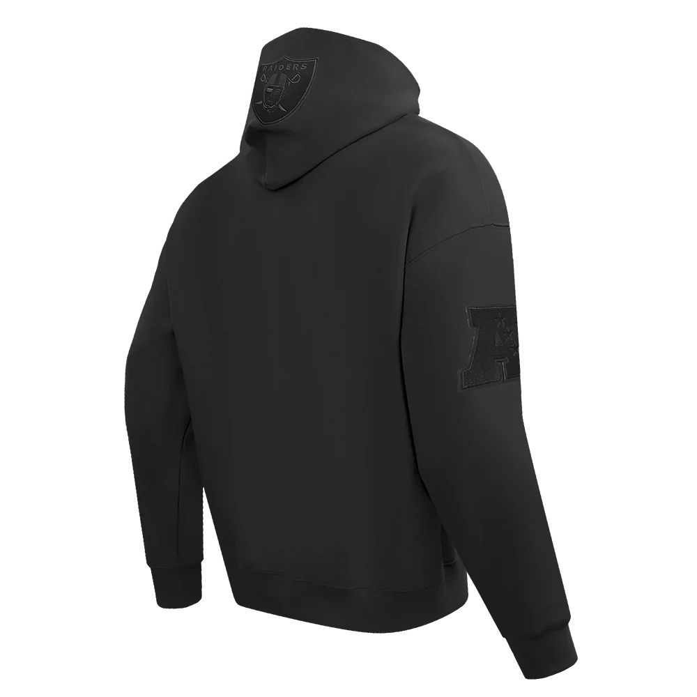 Pro Standard Las Vegas Raiders Neutral Drop Shoulder Fleece Pullover Hoodie- Black product image 4, provided for visual
