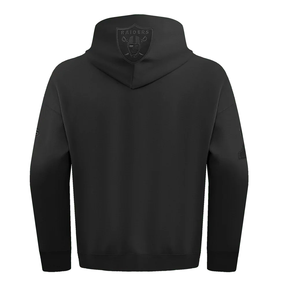 Pro Standard Las Vegas Raiders Neutral Drop Shoulder Fleece Pullover Hoodie- Black product image 2, provided for visual