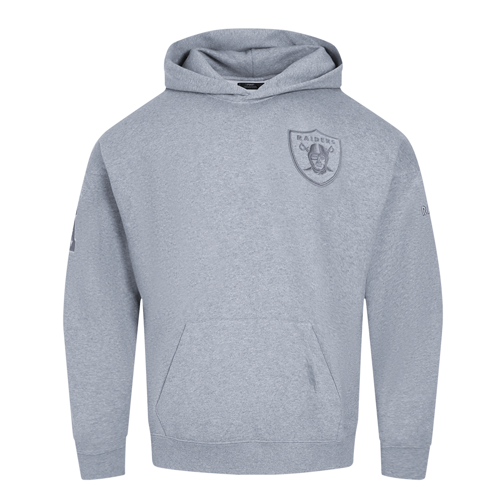Pro Standard Men Las Vegas Raiders Neutral Drop Shoulder Fleece Pullover Hoodie - Dark Heather Gray product image 1,