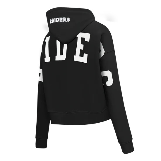 Pro Standard Women Las Vegas Raiders Wingspan FLC Cropped Hoodie product image 4, provided for visual reference and product