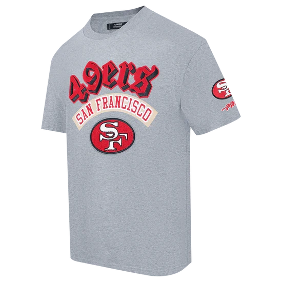 Pro Standard San Francisco 49ers Best OF Drop Shoulder T-Shirt-Heather Gray product image 1, provided for visual reference