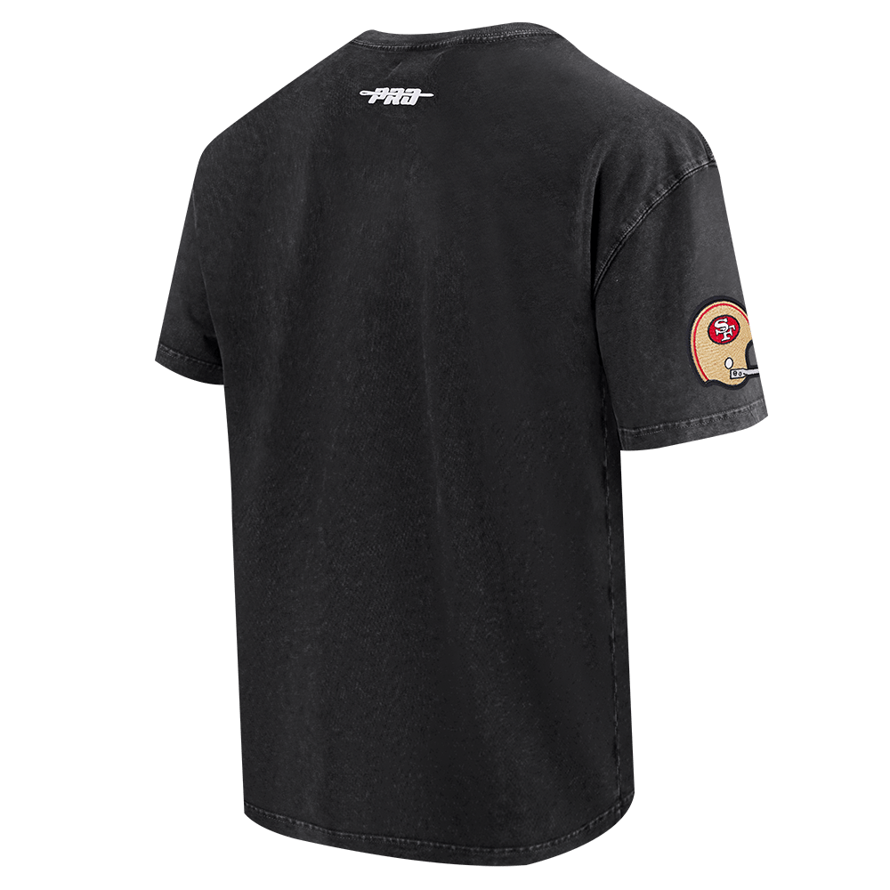 Pro Standard Men San Francisco 49ers First Team Enzyme Wash T-Shirt - Washed Black product image 2, provided for visual