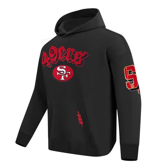 Pro Standard San Francisco 49ers Best Of' Drop Shoulder Hoodie -Black product image 4, provided for visual reference and