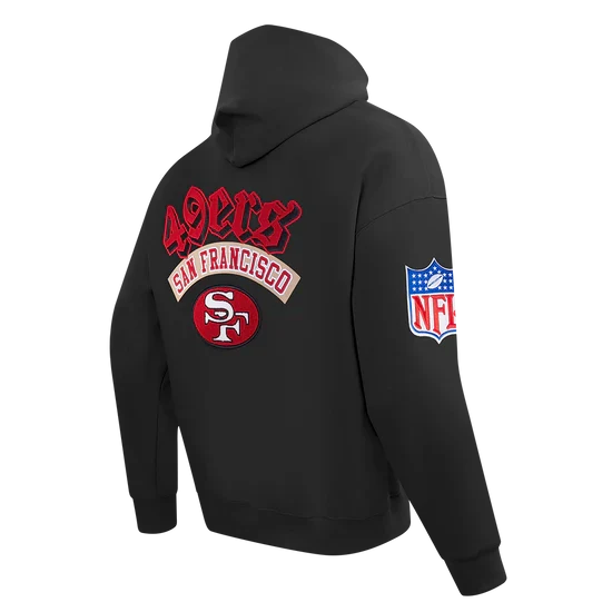 Pro Standard San Francisco 49ers Best Of' Drop Shoulder Hoodie -Black product image 3, provided for visual reference and
