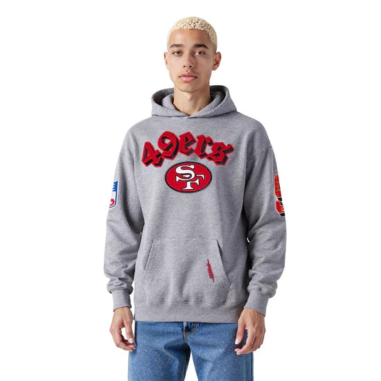 Pro Standard San Francisco 49ers Best Of' Drop Shoulder Hoodie -Heather Gray product image 1, provided for visual reference