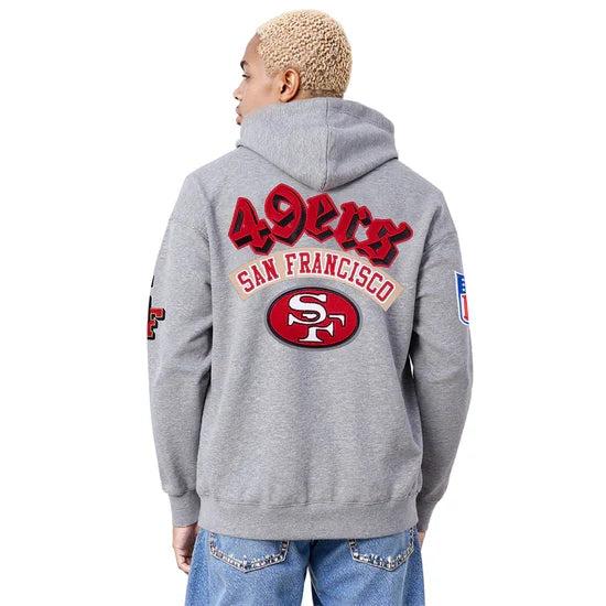 Pro Standard San Francisco 49ers Best Of' Drop Shoulder Hoodie -Heather Gray product image 2, provided for visual reference