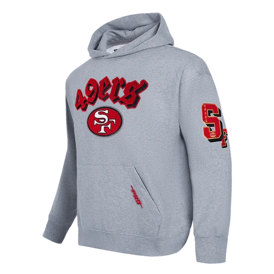 Pro Standard San Francisco 49ers Best Of' Drop Shoulder Hoodie -Heather Gray product image 3, provided for visual reference