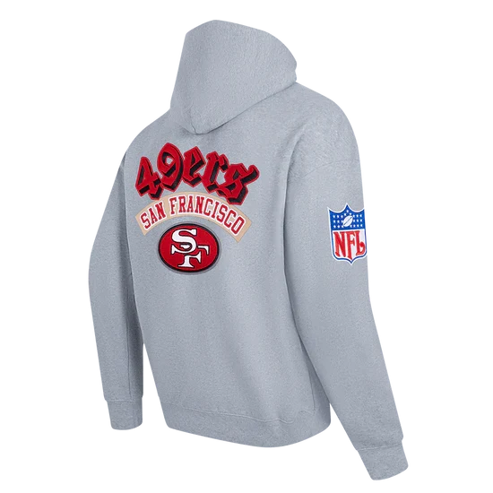 Pro Standard San Francisco 49ers Best Of' Drop Shoulder Hoodie -Heather Gray product image 4, provided for visual reference