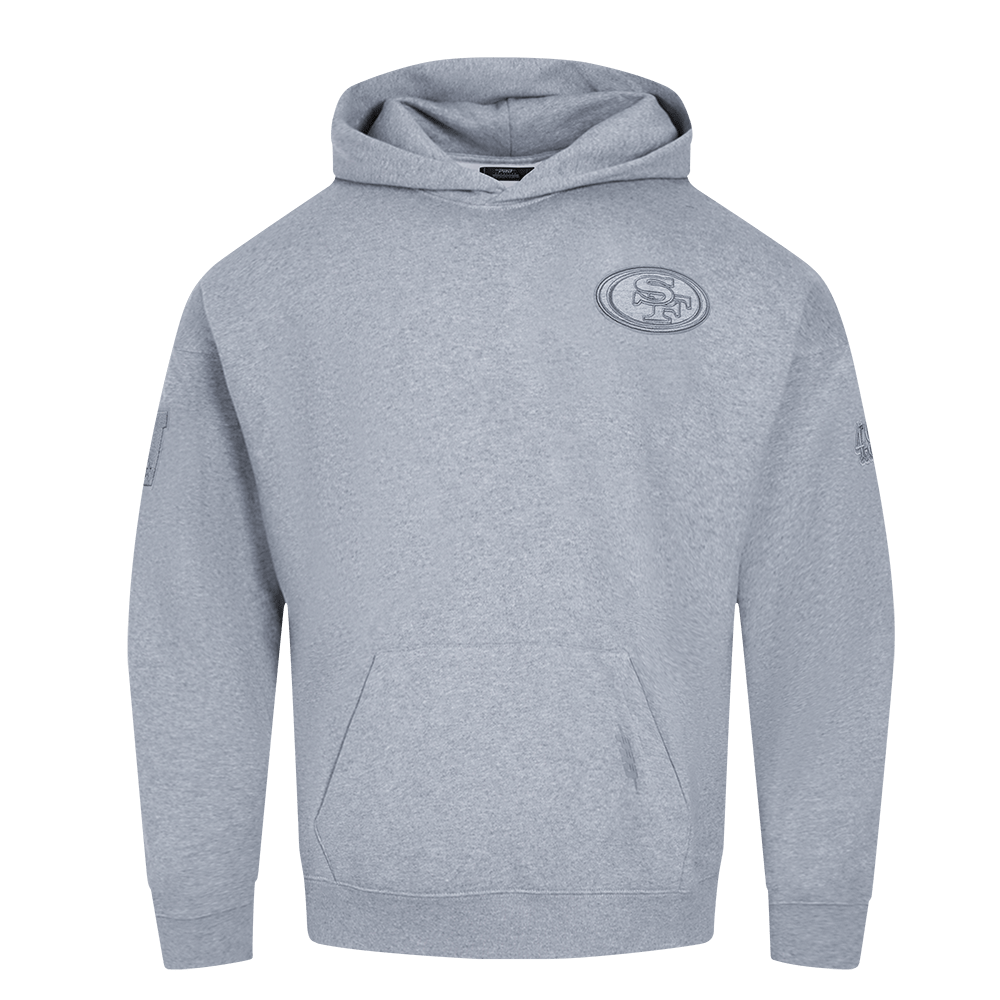 Pro Standard Men San Francisco 49ers Neutral Drop Shoulder Fleece Pullover Hoodie - Dark Heather Gray product image 1,