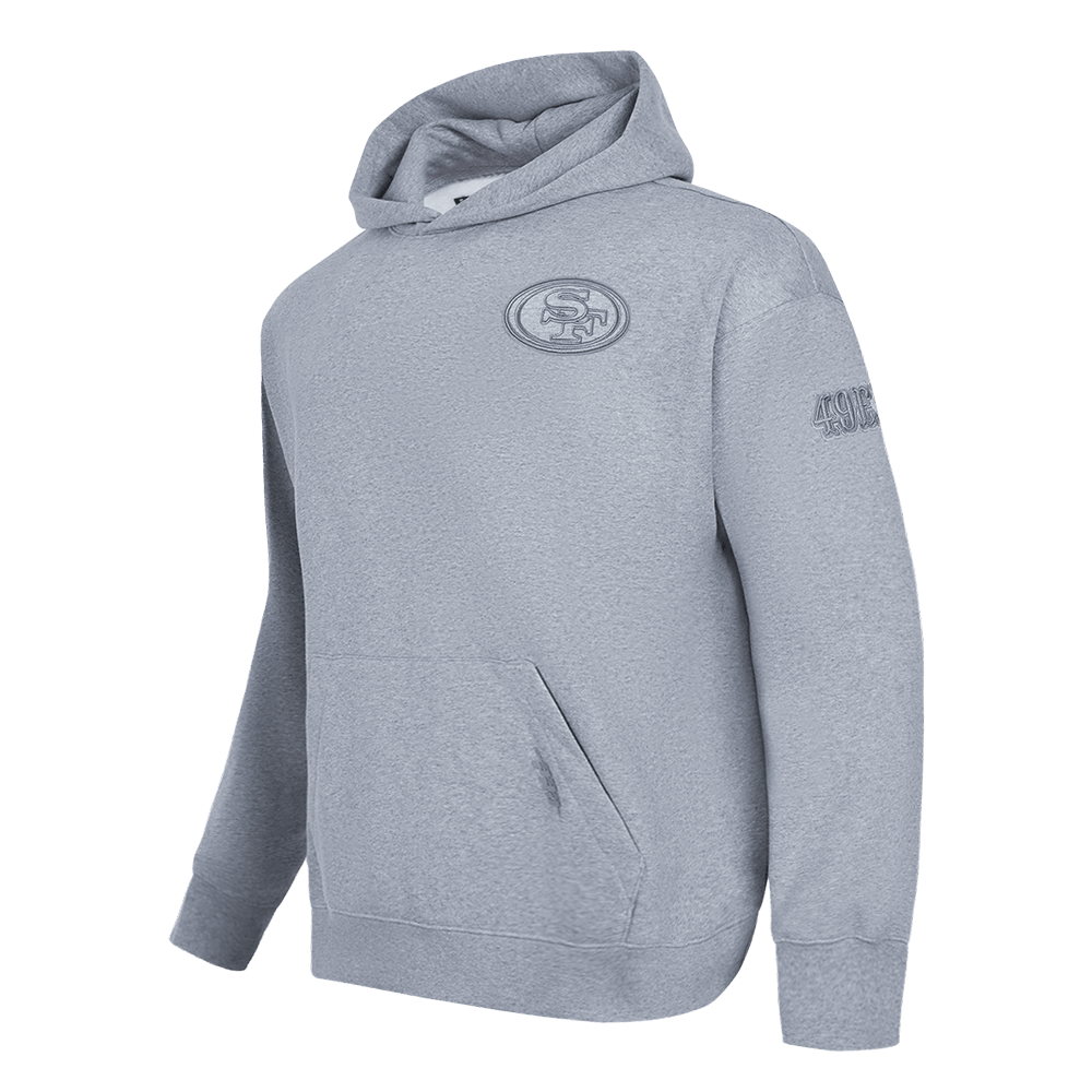 Pro Standard Men San Francisco 49ers Neutral Drop Shoulder Fleece Pullover Hoodie - Dark Heather Gray product image 3,