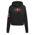 Pro Standard Women San Francisco 49ers Classic Cropped Pullover Hoodie - Black product image 1, provided for visual