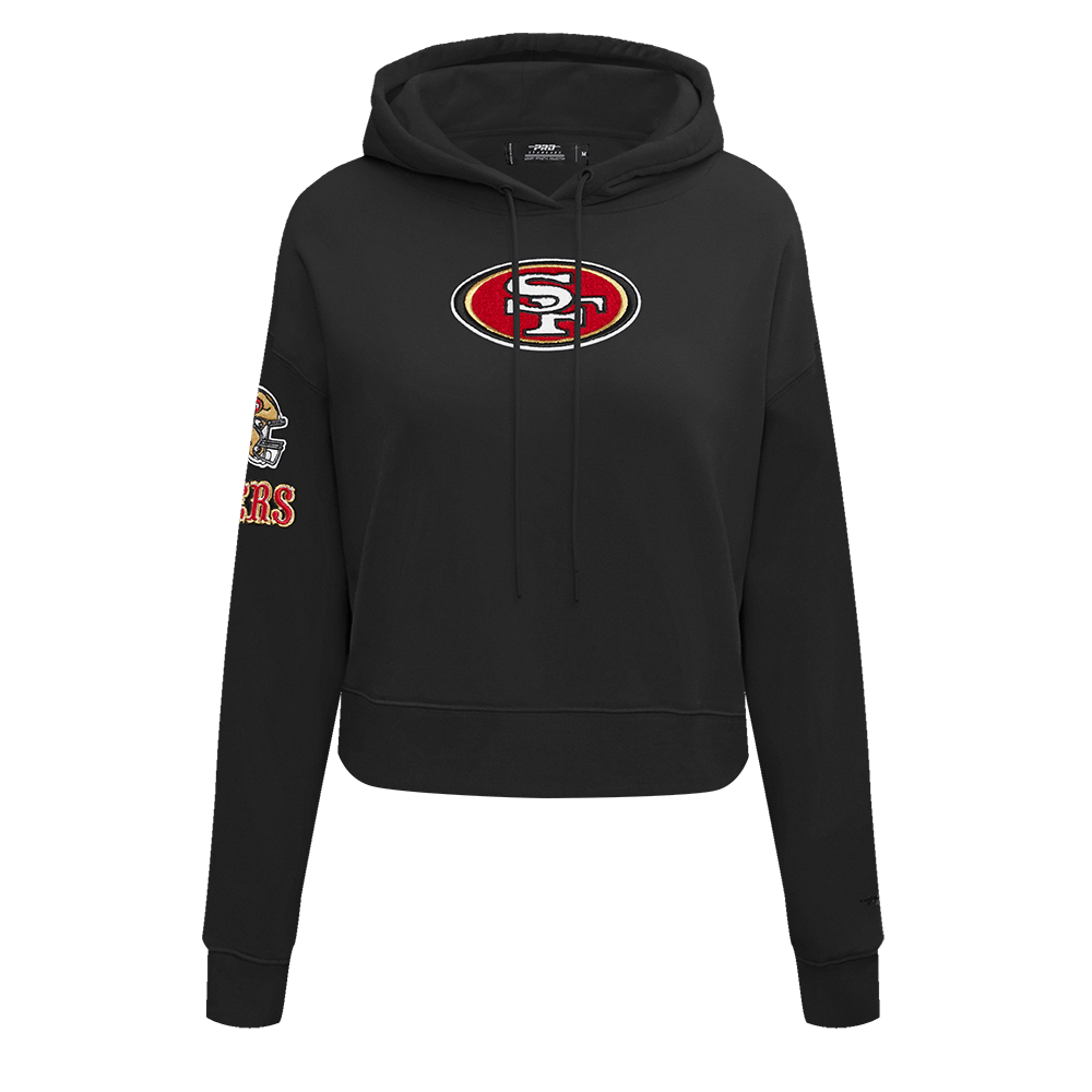 Pro Standard Women San Francisco 49ers Classic Cropped Pullover Hoodie - Black product image 1, provided for visual