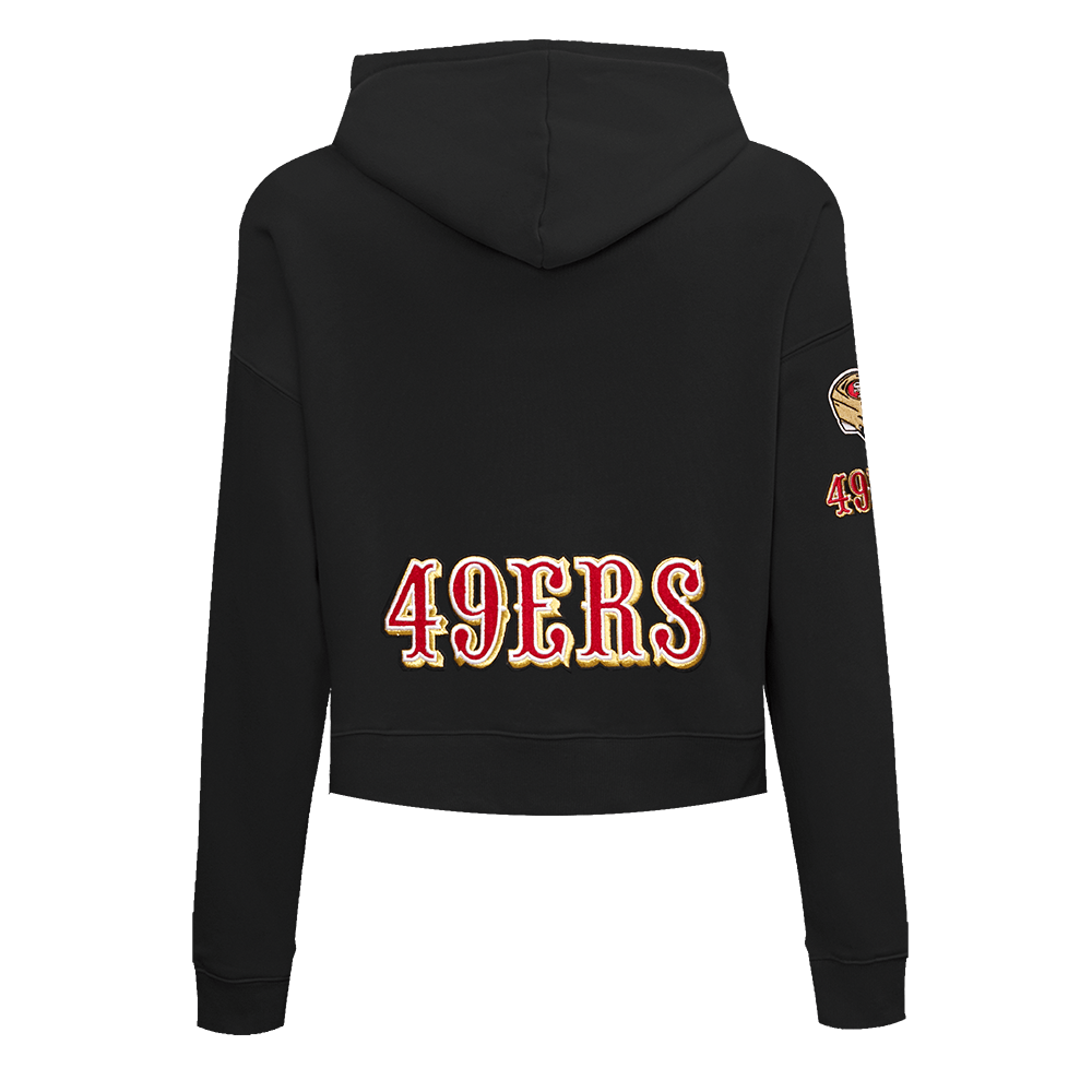 Pro Standard Women San Francisco 49ers Classic Cropped Pullover Hoodie - Black product image 2, provided for visual