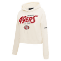 Pro Standard Women San Francisco 49ers Paradise Cropped Pullover Hoodie - Eggshell product image 1, provided for visual