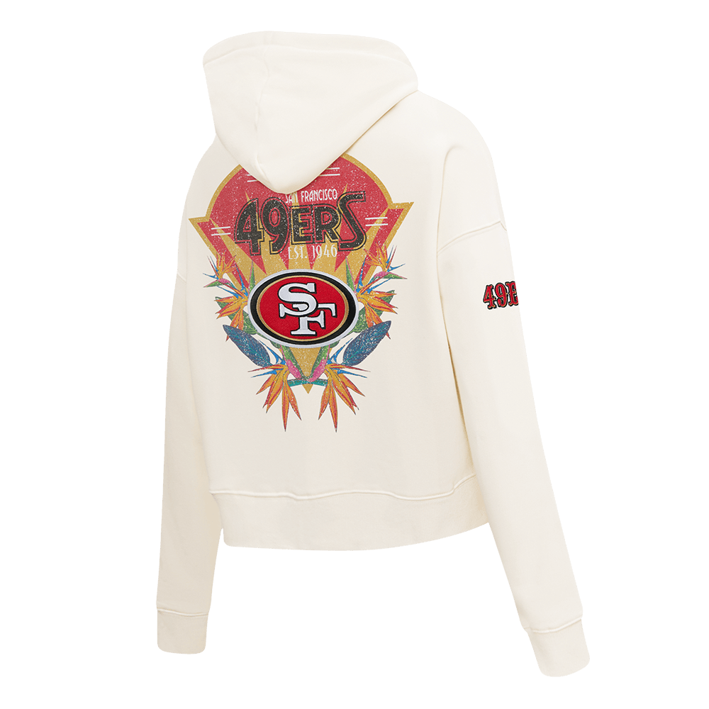 Pro Standard Women San Francisco 49ers Paradise Cropped Pullover Hoodie - Eggshell product image 2, provided for visual