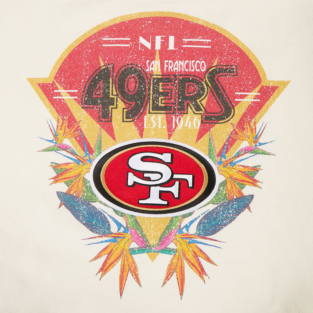 Pro Standard Women San Francisco 49ers Paradise Cropped Pullover Hoodie - Eggshell product image 4, provided for visual