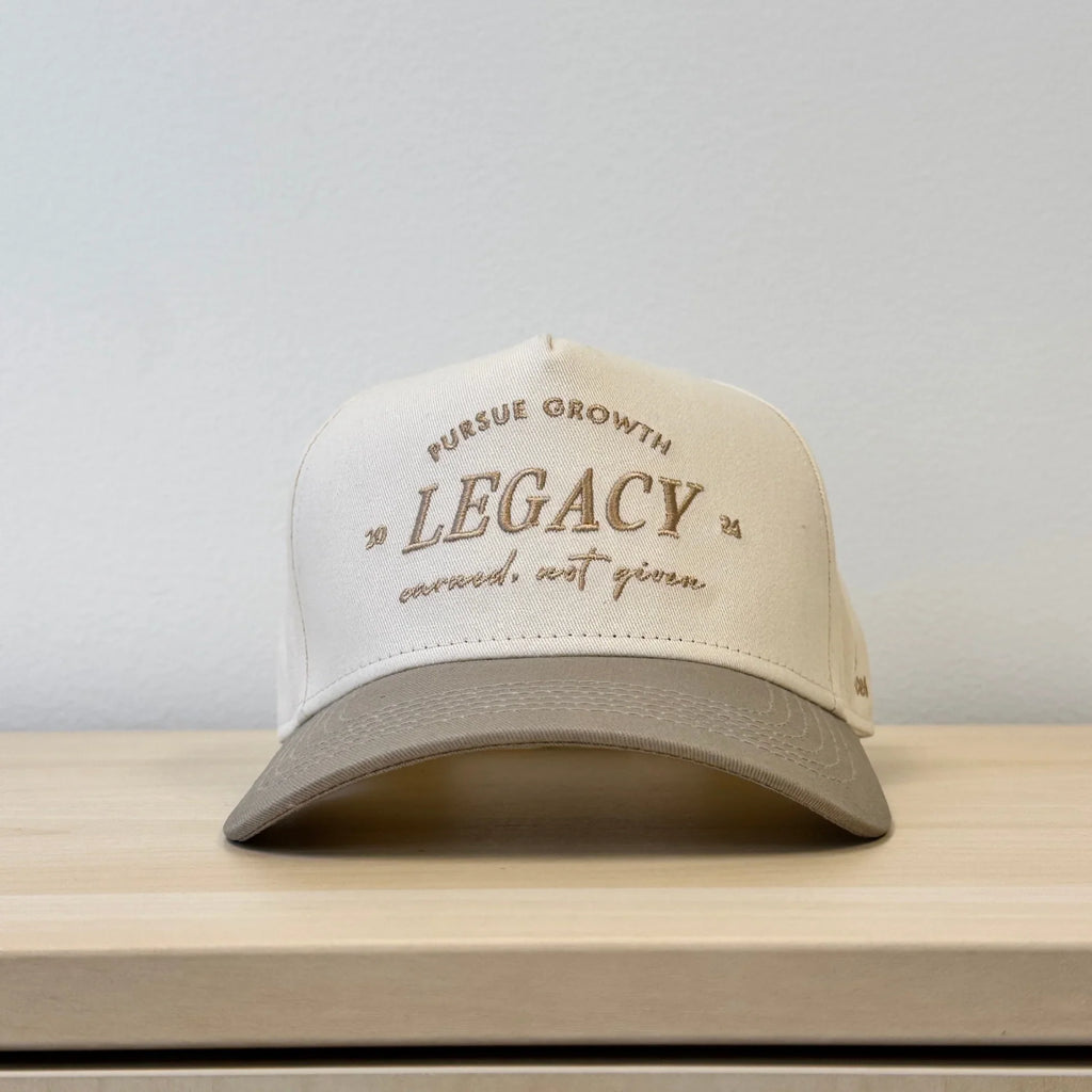 Laces Legacy Earned Not Given Adjustable Hat- Greige product image 1, provided for visual reference and product detail review