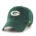Green Bay Packers Green '47 Clean Up Adjustable Hat product image 1, provided for visual reference and product detail review