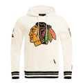 Chicago Blackhawks Cream Rib Fleece Hoodie product image 1, provided for visual reference and product detail review