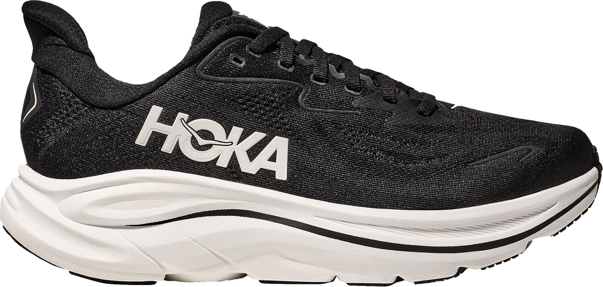 Hoka Clifton 10 WIDE FIT Men Running Shoes - Black | Running & Training product image 1, provided for visual reference and