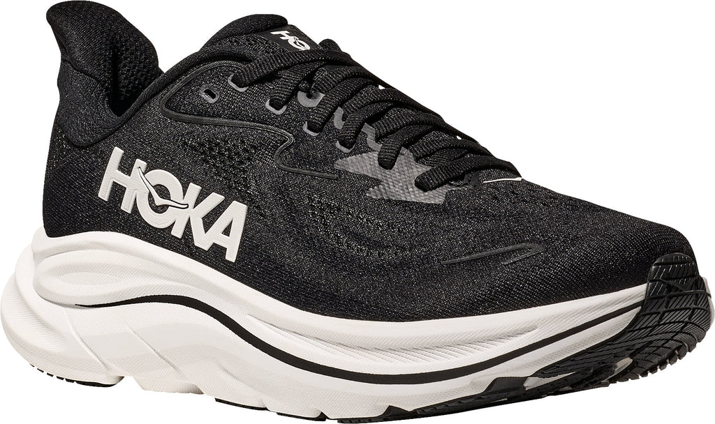 Hoka Clifton 10 WIDE FIT Women Running Shoes - Black | Running & Training product image 6, provided for visual reference and