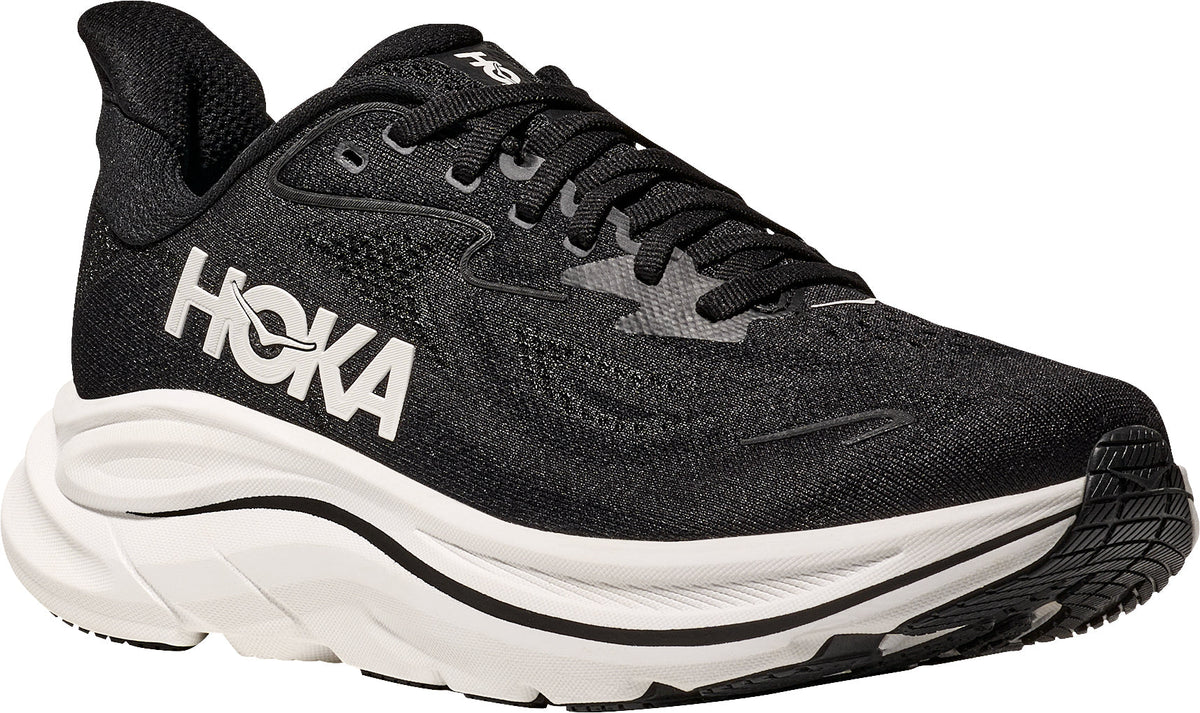 Hoka Clifton 10 WIDE FIT Women Running Shoes - Black | Running & Training product image 6, provided for visual reference and