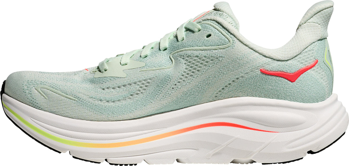 Hoka Clifton 10 WIDE FIT Women Running Shoes - Green | Running & Training product image 3, provided for visual reference and