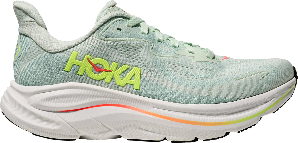 Hoka Clifton 10 WIDE FIT Women Running Shoes - Green | Running & Training product image 1, provided for visual reference and