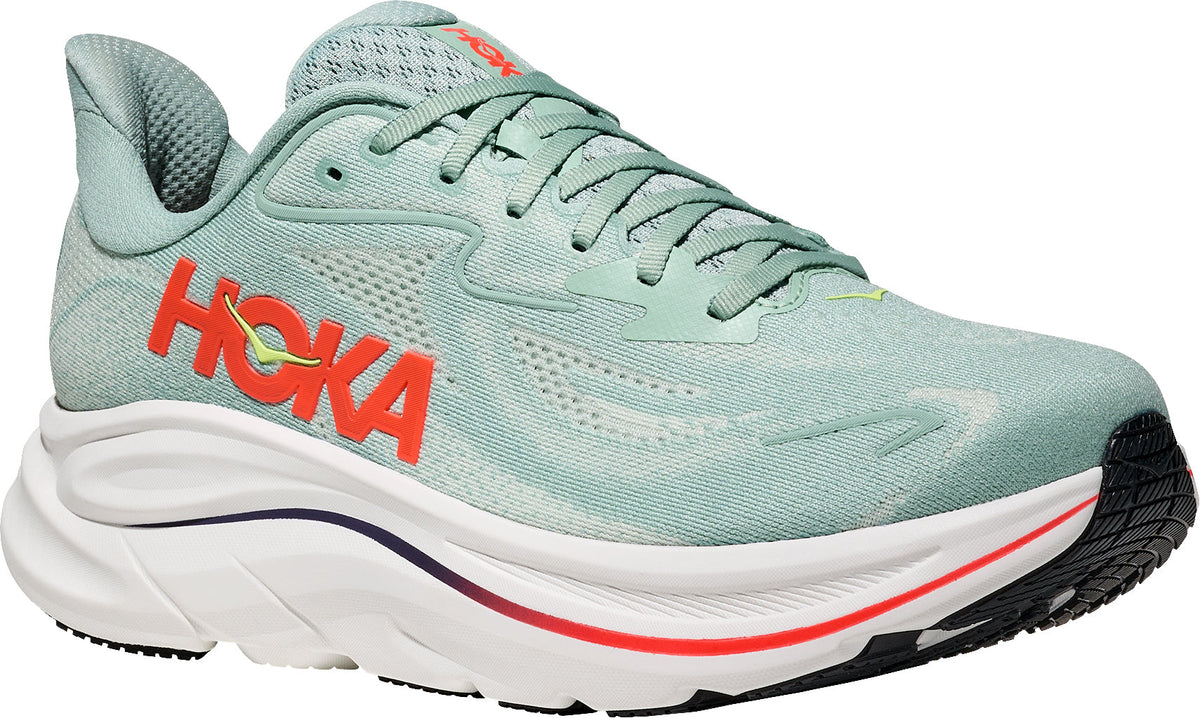 Hoka Clifton 10 WIDE FIT Men Running Shoes - Green | Running & Training product image 6, provided for visual reference and
