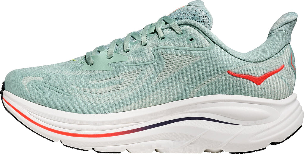 Hoka Clifton 10 WIDE FIT Men Running Shoes - Green | Running & Training product image 3, provided for visual reference and