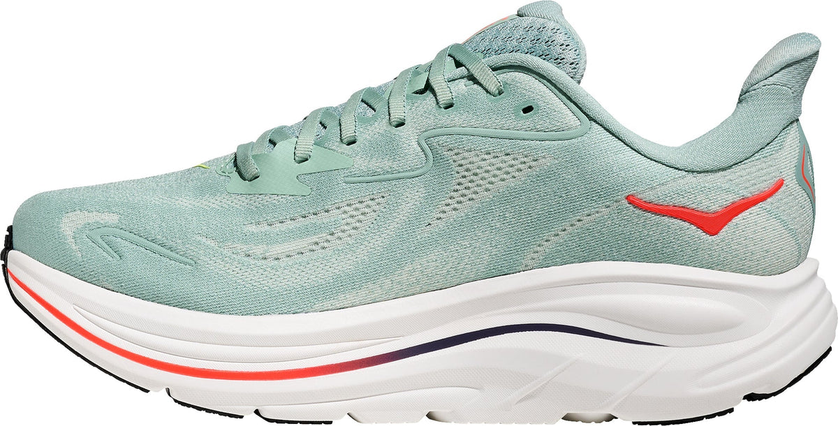 Hoka Clifton 10 WIDE FIT Men Running Shoes - Green | Running & Training product image 3, provided for visual reference and