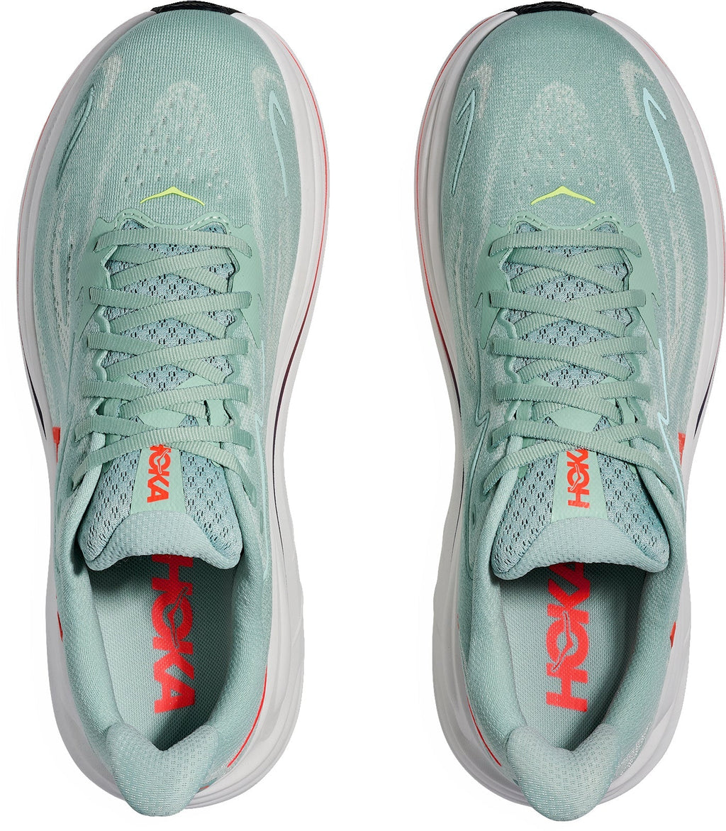 Hoka Clifton 10 WIDE FIT Men Running Shoes - Green | Running & Training product image 4, provided for visual reference and