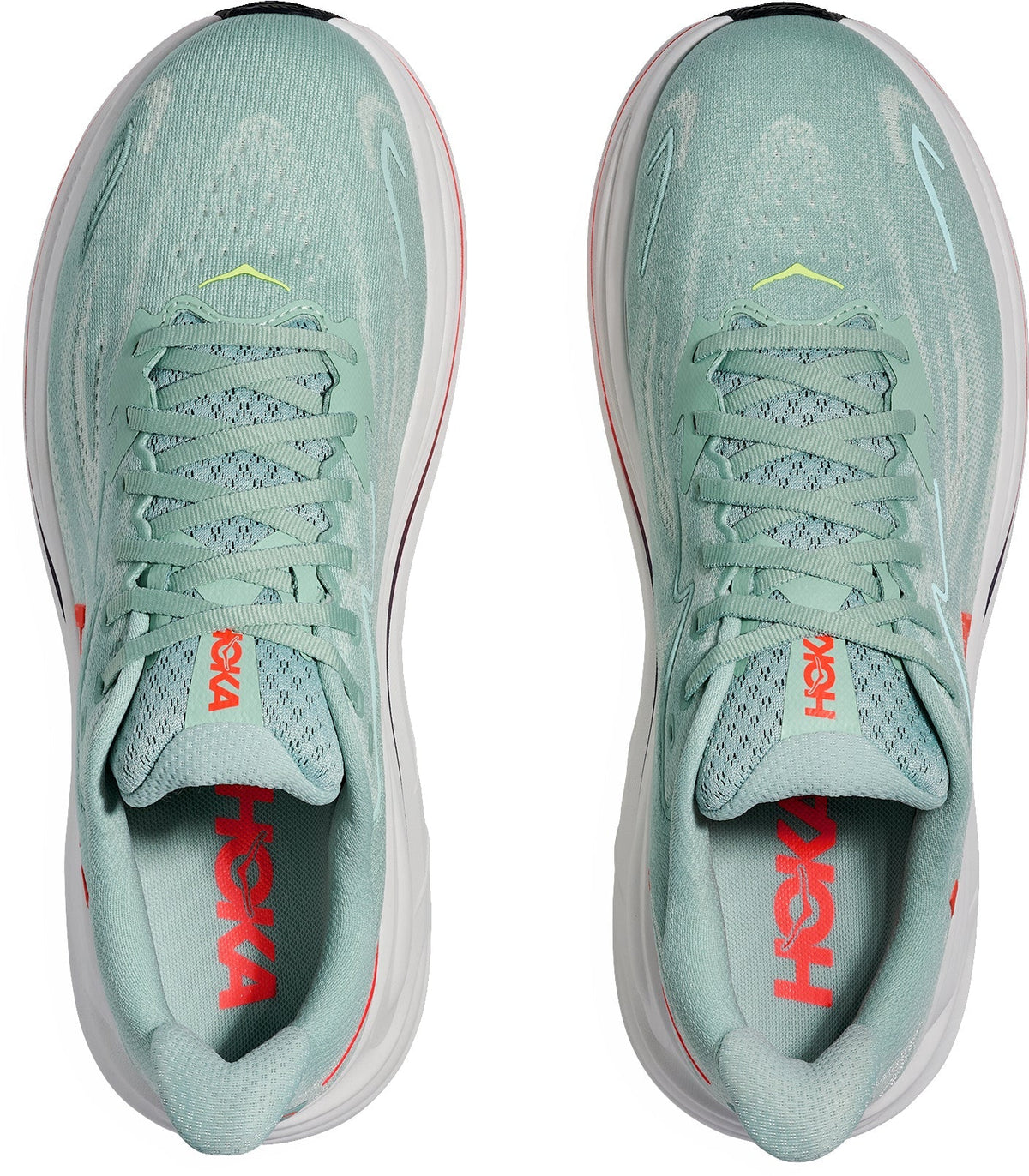 Hoka Clifton 10 WIDE FIT Men Running Shoes - Green | Running & Training product image 4, provided for visual reference and