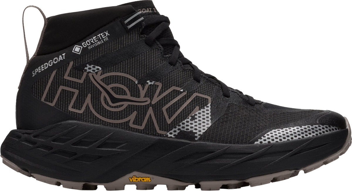 Hoka Speedgoat 7 Hike GORE-TEX Men Walking Boots - Black | Outdoor Performance product image 1, provided for visual