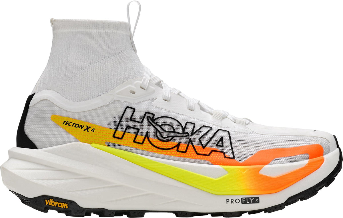 Hoka Tecton X 4 Men Trail Running Shoes - White | Trail Running product image 1, provided for visual reference and product
