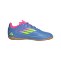 Adidas Jr F50 Club IC-Light Blue/Lucid Yellow/Pink product image 1, provided for visual reference and product detail review