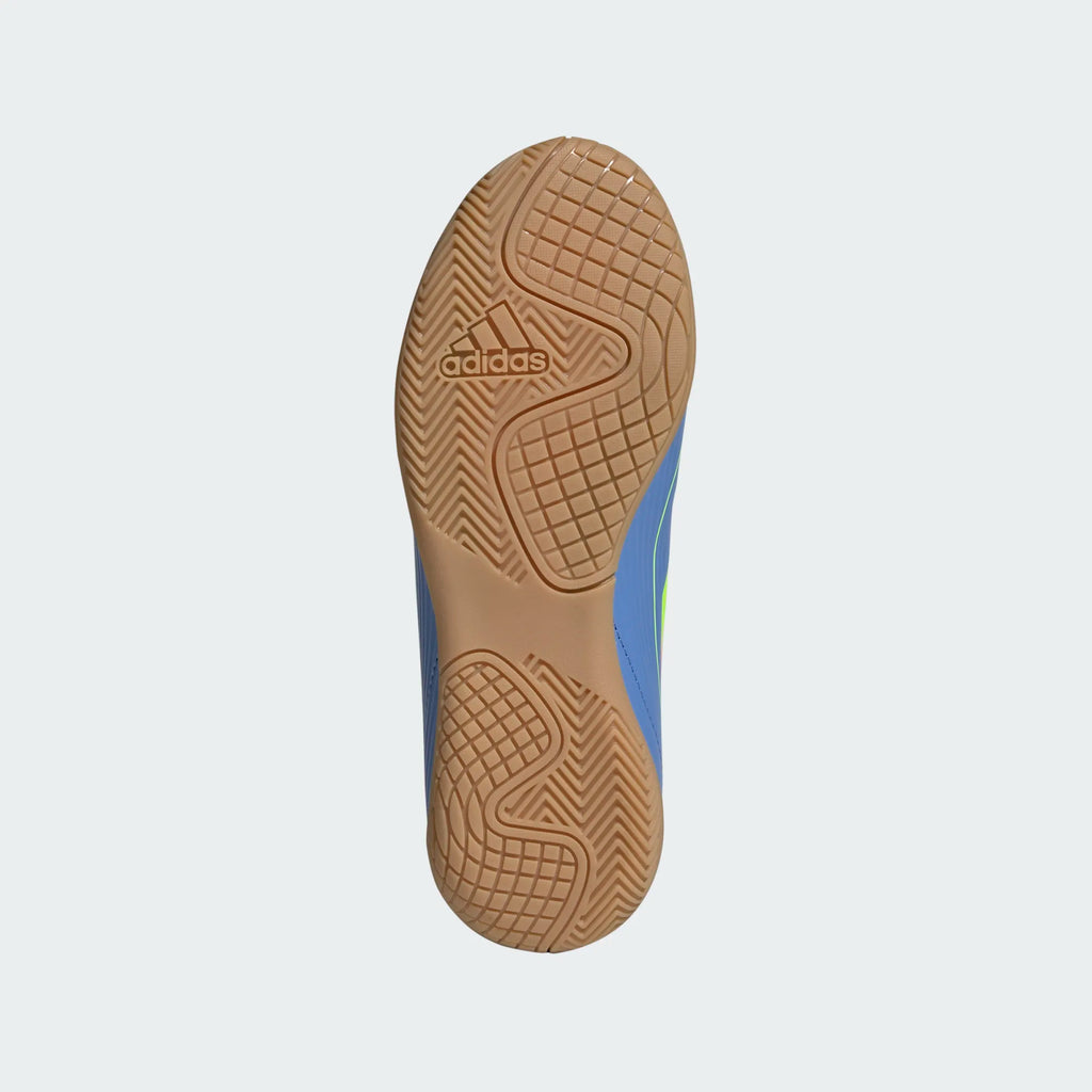 Adidas Jr F50 Club IC-Light Blue/Lucid Yellow/Pink product image 5, provided for visual reference and product detail review