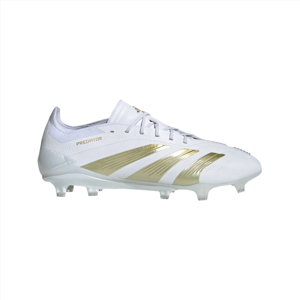 Adidas Predator Low Elite FG - White/Gold/White product image 1, provided for visual reference and product detail review