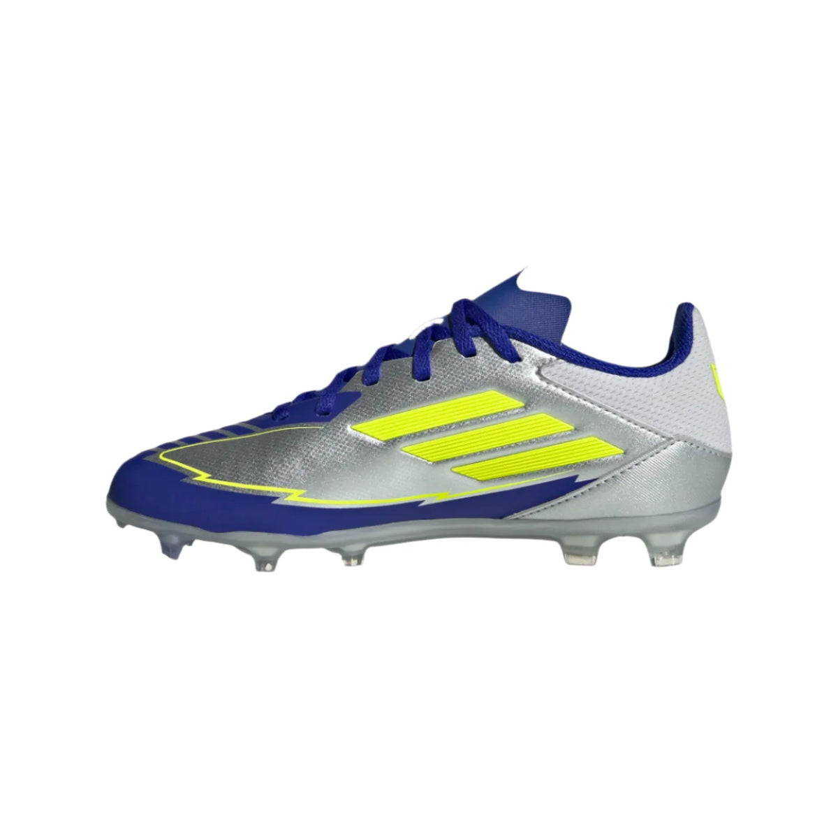 Adidas JR Messi F50 League FG/MG -Silver/Yellow/Blue product image 2, provided for visual reference and product detail review