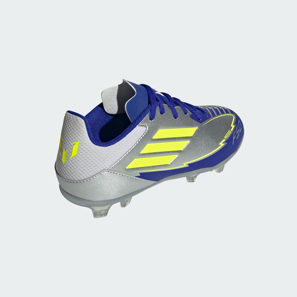 Adidas JR Messi F50 League FG/MG -Silver/Yellow/Blue product image 5, provided for visual reference and product detail review