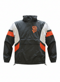 New Era Men San Francisco Giants Sports Classic Quarter Zip/Stowaway Hoodie-Black product image 1, provided for visual