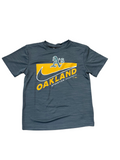 Oakland Athletics Youth Poly Swoosh Town T-Shirt -Grey product image 1, provided for visual reference and product detail