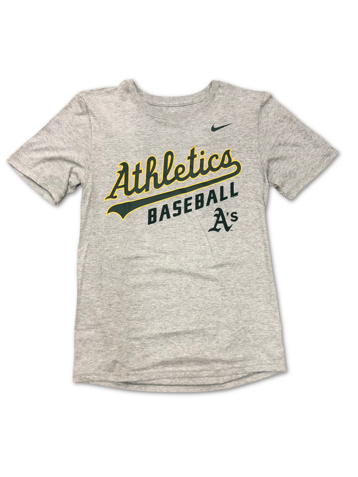 Nike Oakland Athletics Home Practice Baseball T-Shirt-GREY product image 1, provided for visual reference and product detail