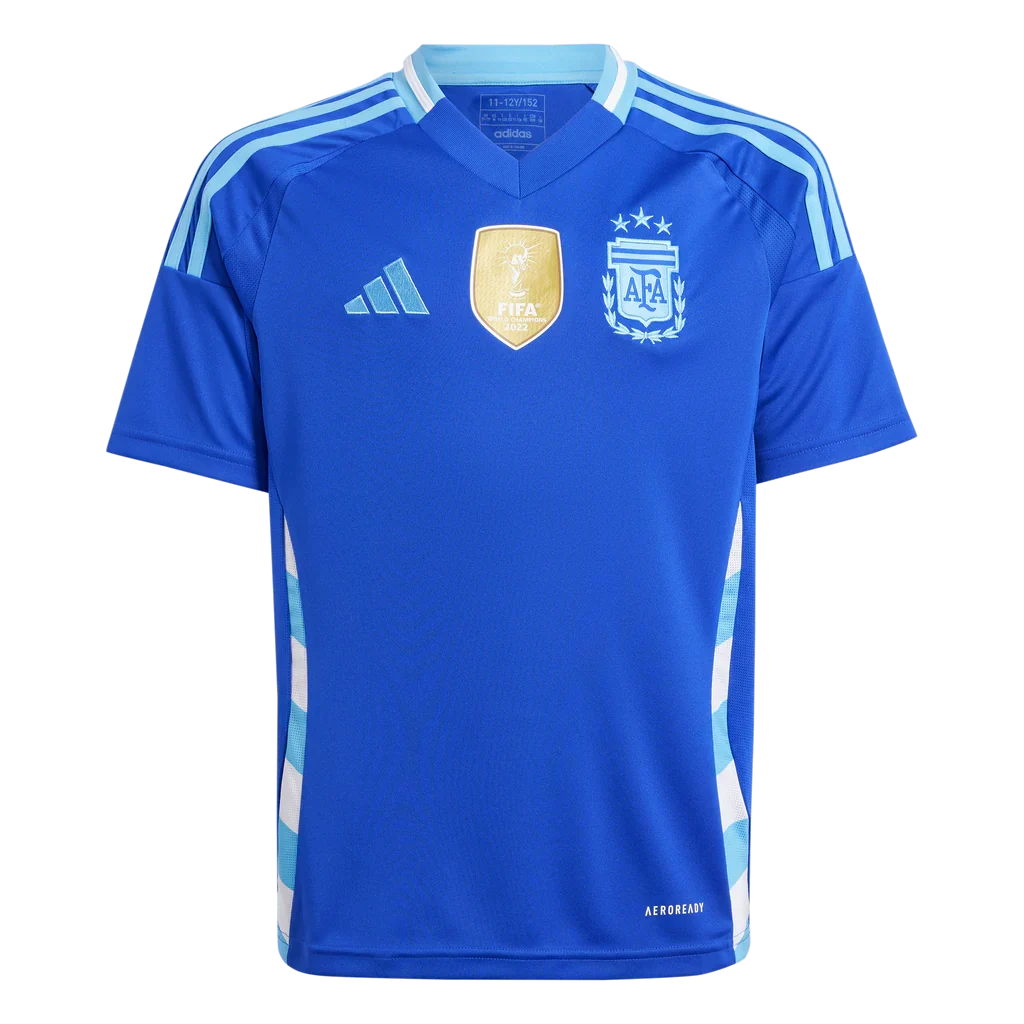 Adidas Youth Argentina Away Stadium Jersey 2024 product image 1, provided for visual reference and product detail review