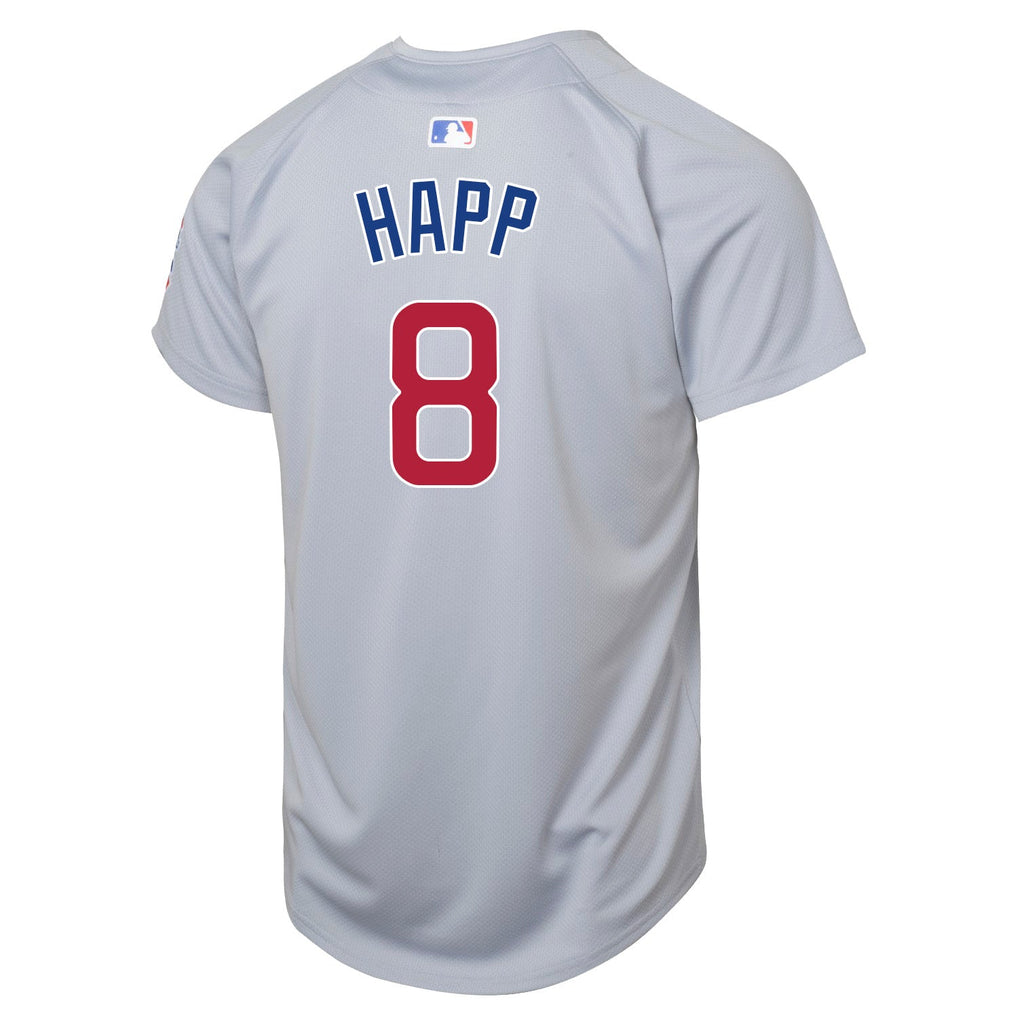 Ian Happ Chicago Cubs Nike Youth Road Grey Limited Jersey product image 2, provided for visual reference and product detail