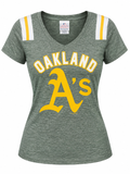 Oakland Athletics V-Neck T-Shirt-Green for Women product image 1, provided for visual reference and product detail review