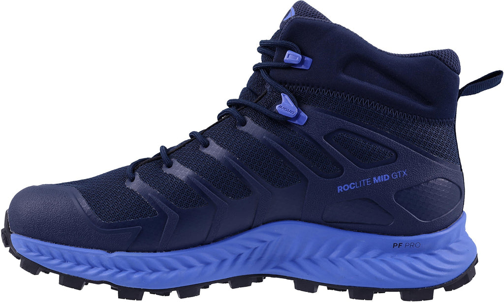 Inov8 Roclite Mid GORE-TEX WIDE FIT Women Walking Boots - Blue | Outdoor Performance product image 3, provided for visual